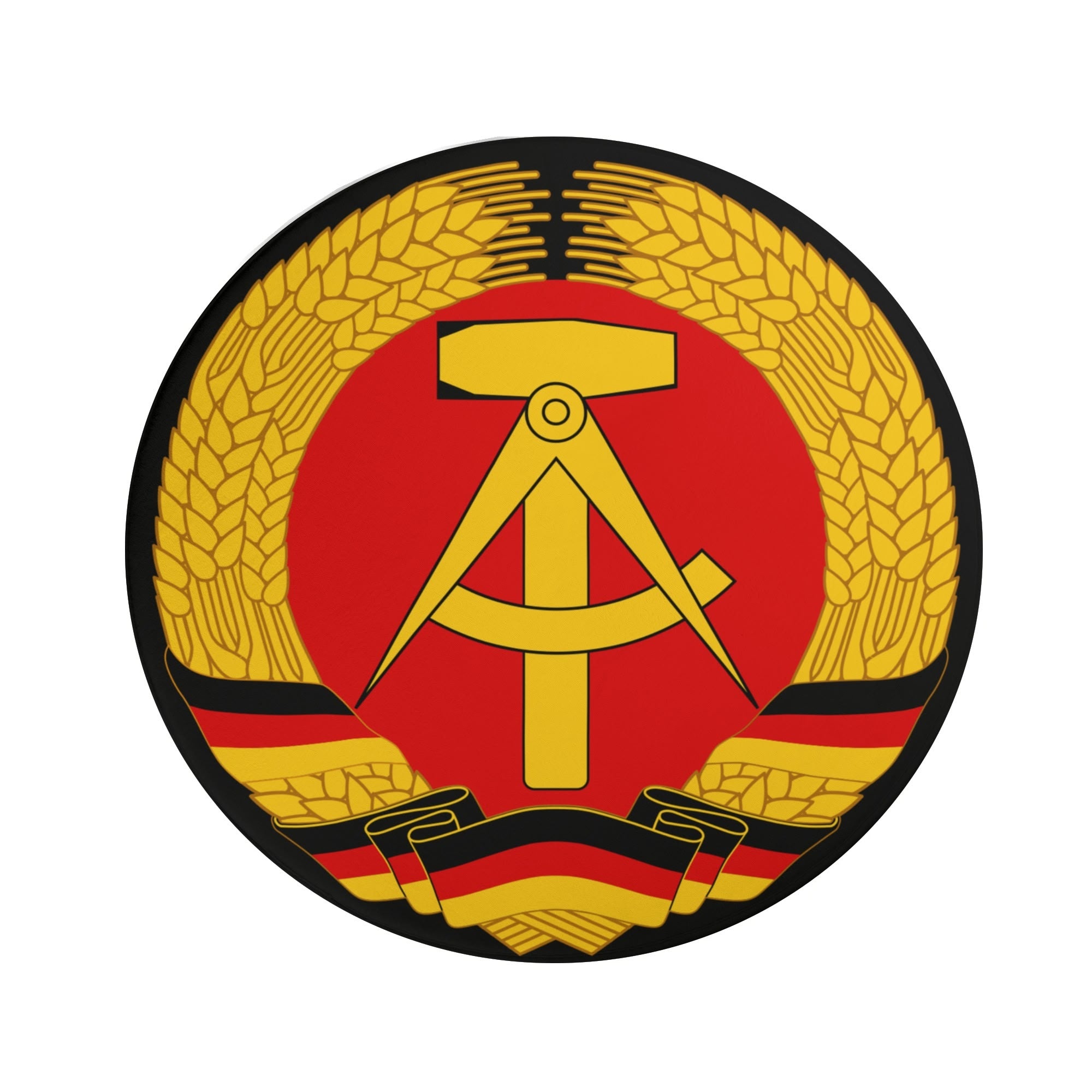 DDR Wappen Runde Flanellmatte