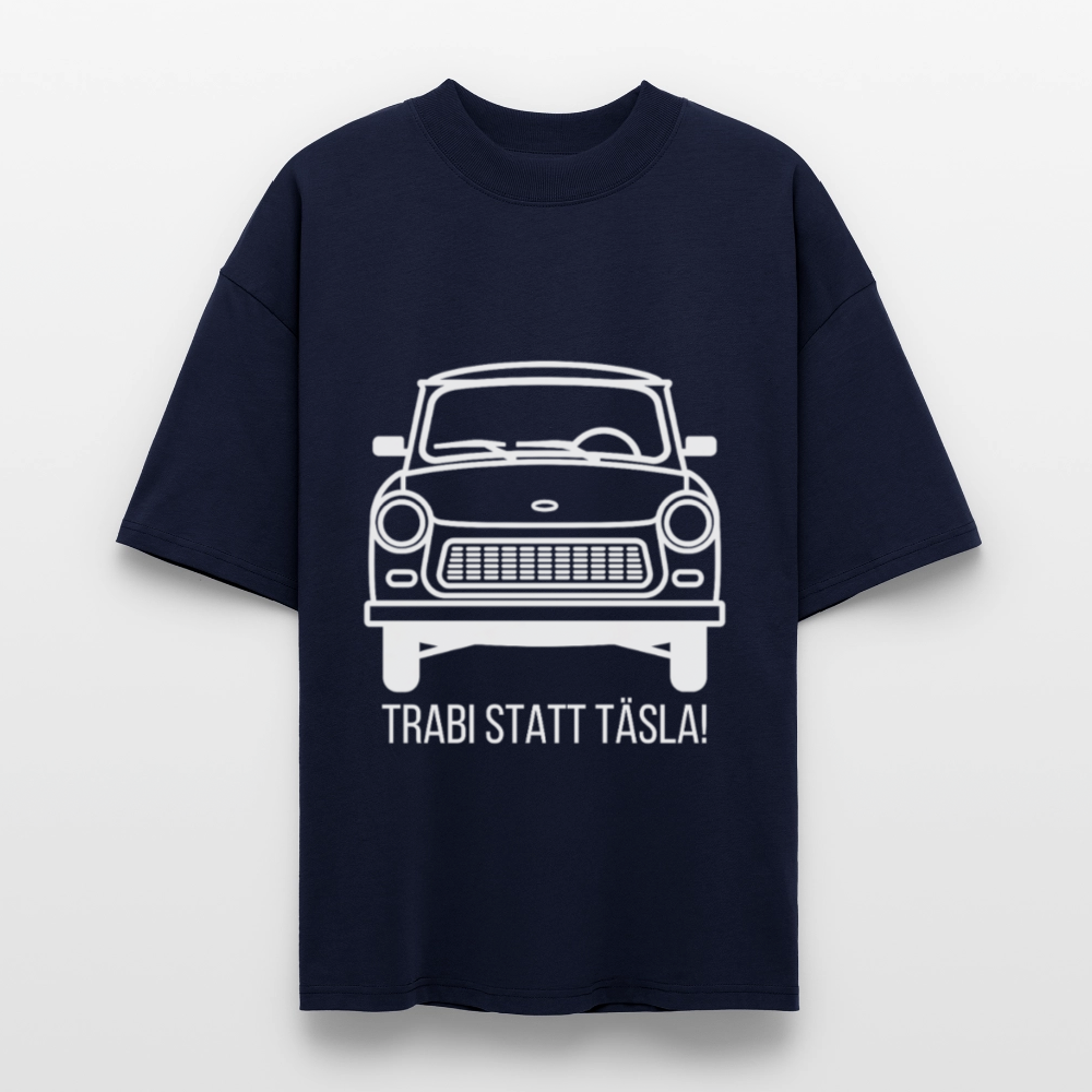 Trabi statt Täsla – T-Shirt mit DDR-Motiv - navy