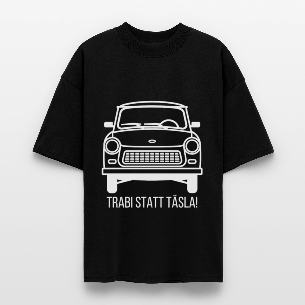 Trabi statt Täsla – T-Shirt mit DDR-Motiv - black
