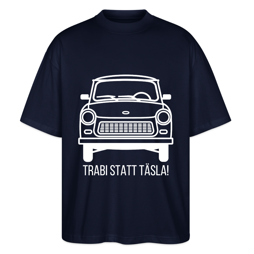 Trabi statt Täsla – T-Shirt mit DDR-Motiv - navy
