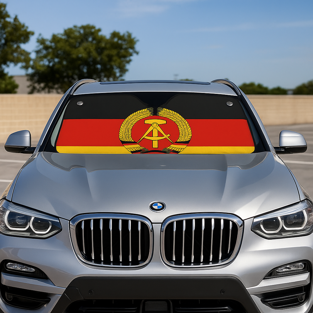 DDR Auto Sonnenblende mit Fahne