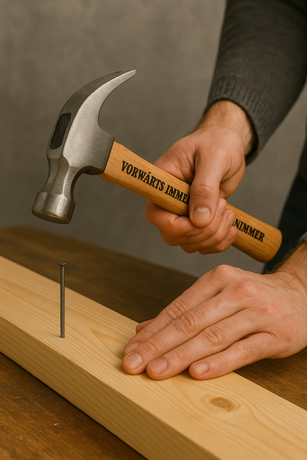 DDR Hammer Vorwärts Immer Gravur