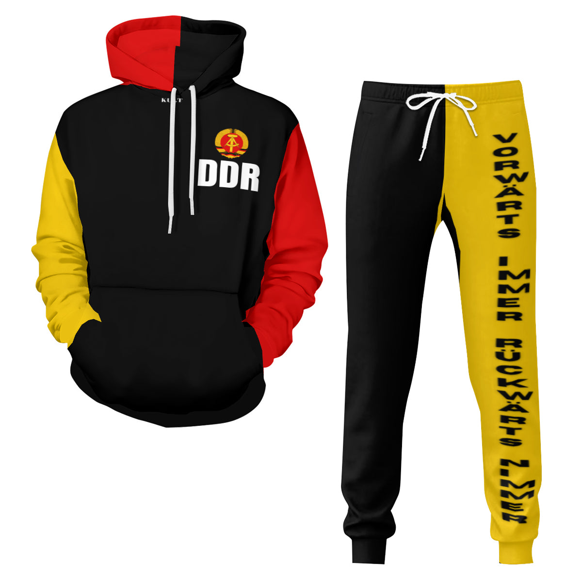 DDR Trainingsanzug mit Wappen & Spruch All Over