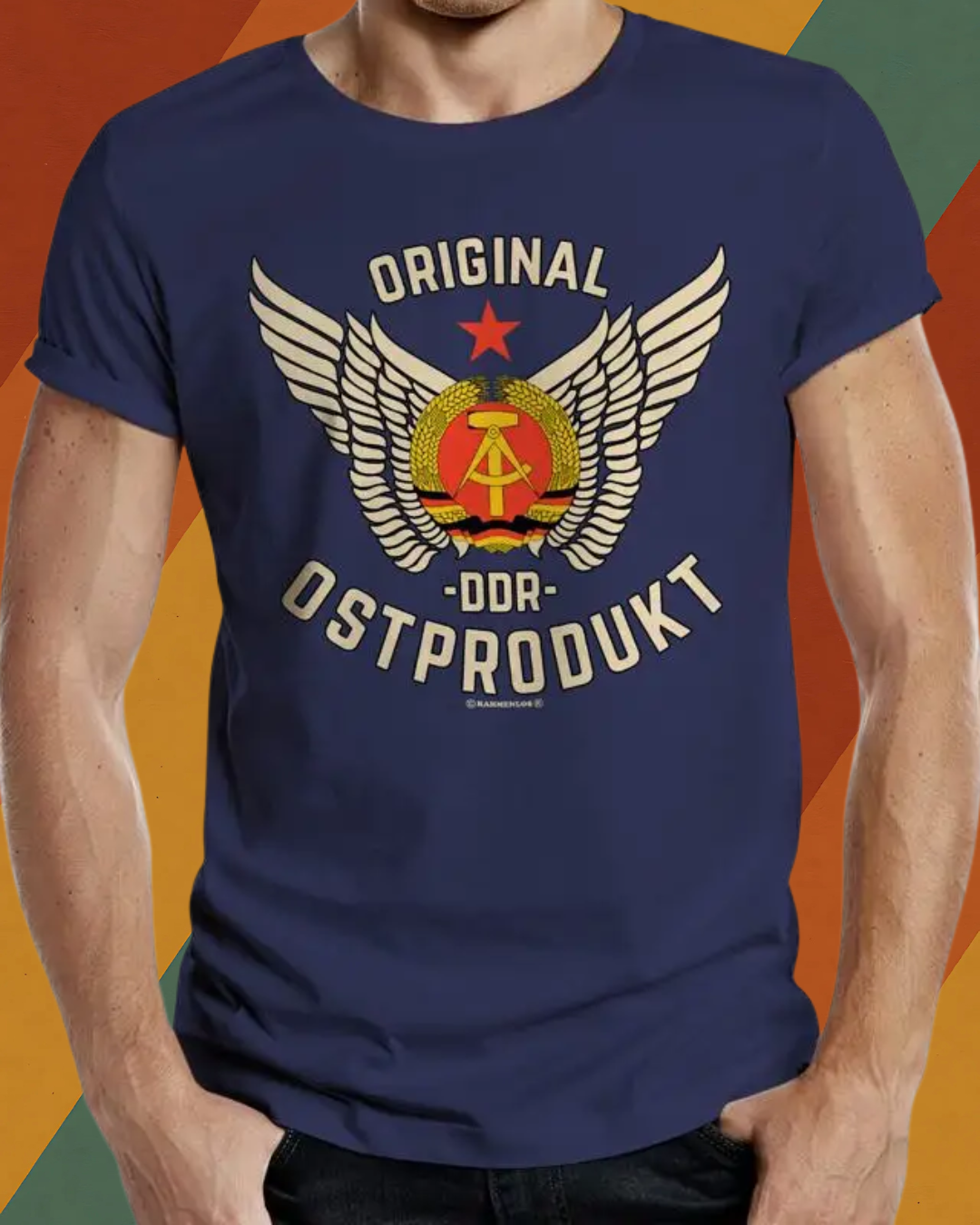 Original DDR Ostprodukt T-Shirt mit Flügelwappen