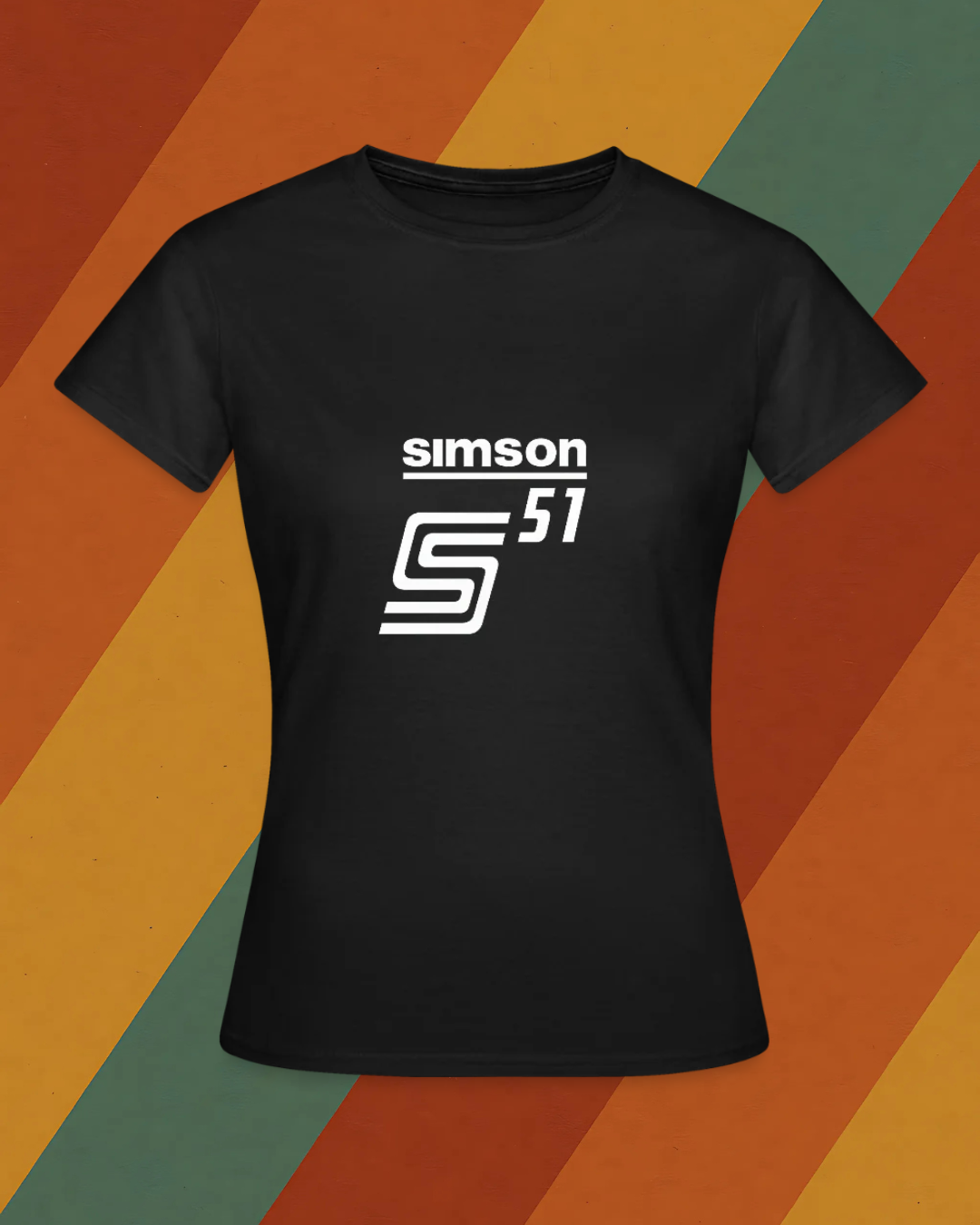 Simson S51 Damen T-Shirt mit klassischem DDR Moped Logo