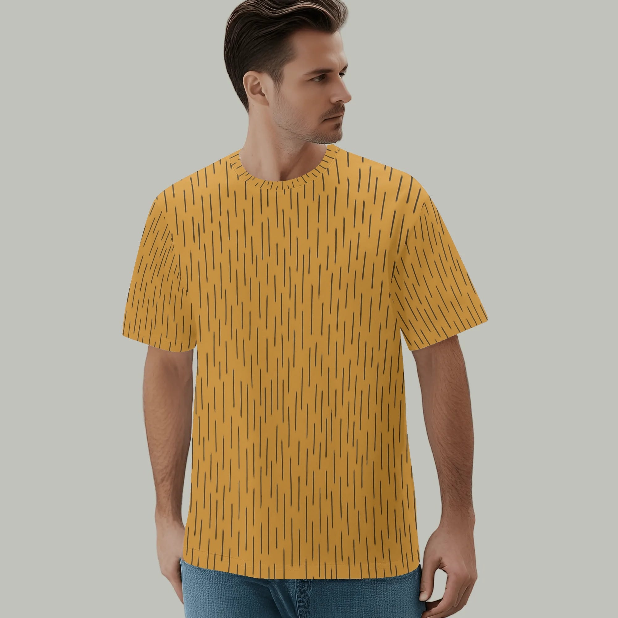 Einstrich-keinstrich T-Shirt Senfgelb – DDR Tarnmuster Streetwear
