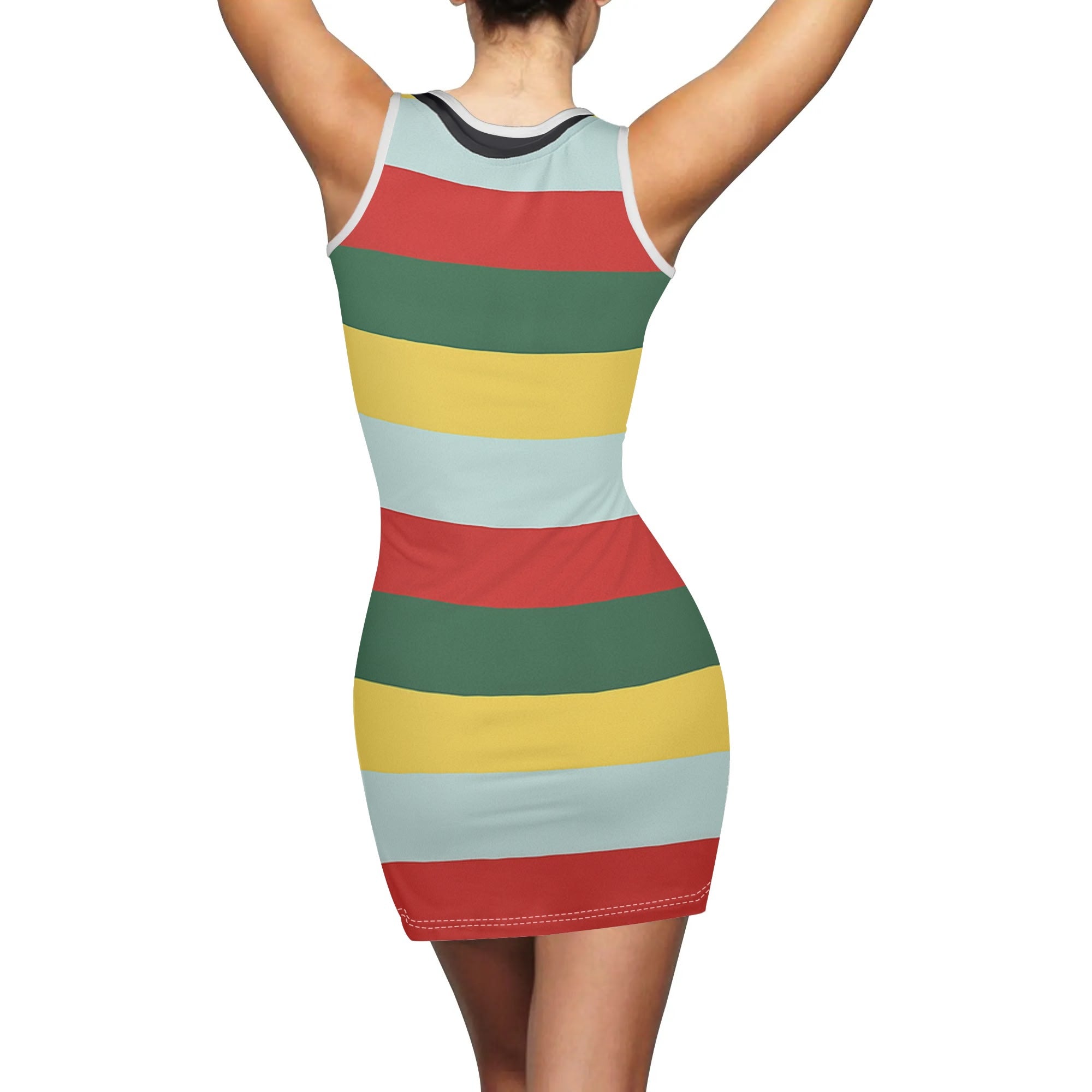Bodycon Minikleid im DDR-Streifenlook – Figurbetont, frech, unverwechselbar
