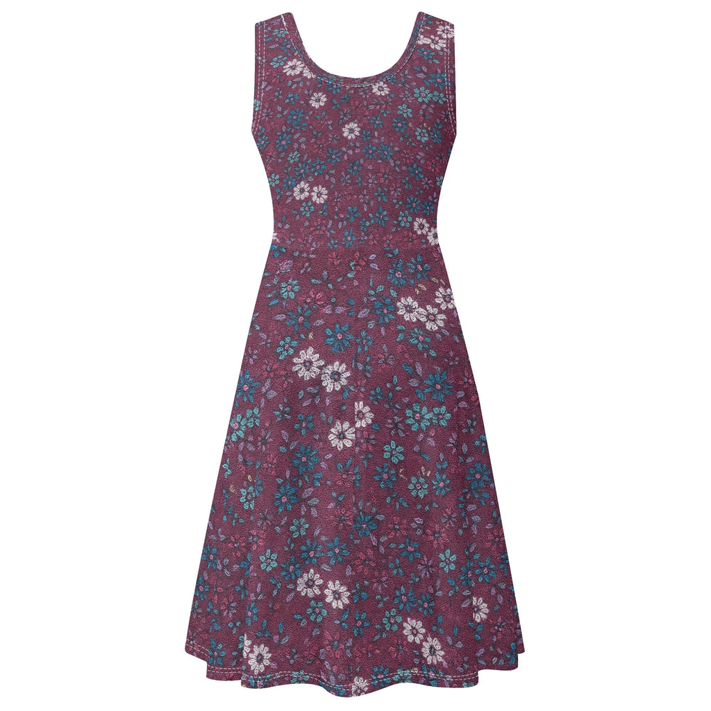 Florale Freiheit – Ärmelloses DDR Retro-Kleid mit Taschen