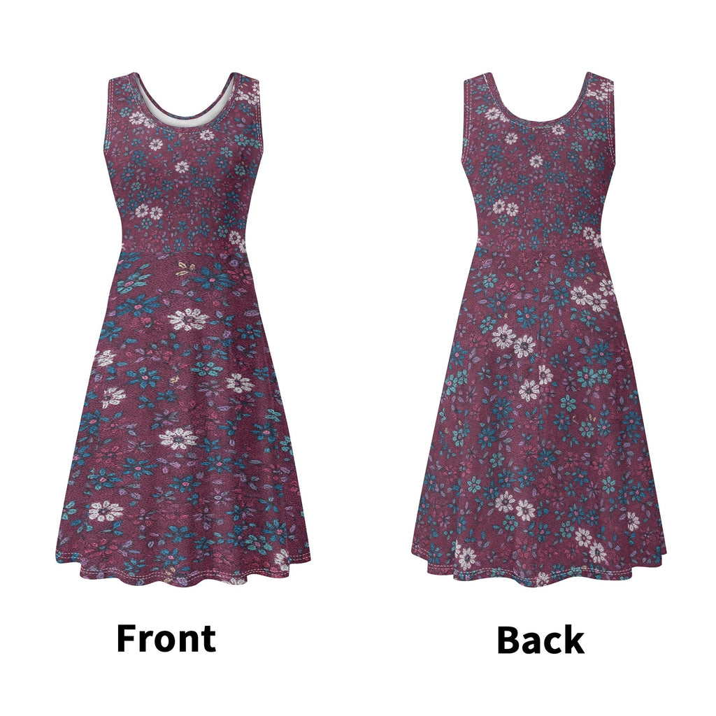 Florale Freiheit – Ärmelloses DDR Retro-Kleid mit Taschen