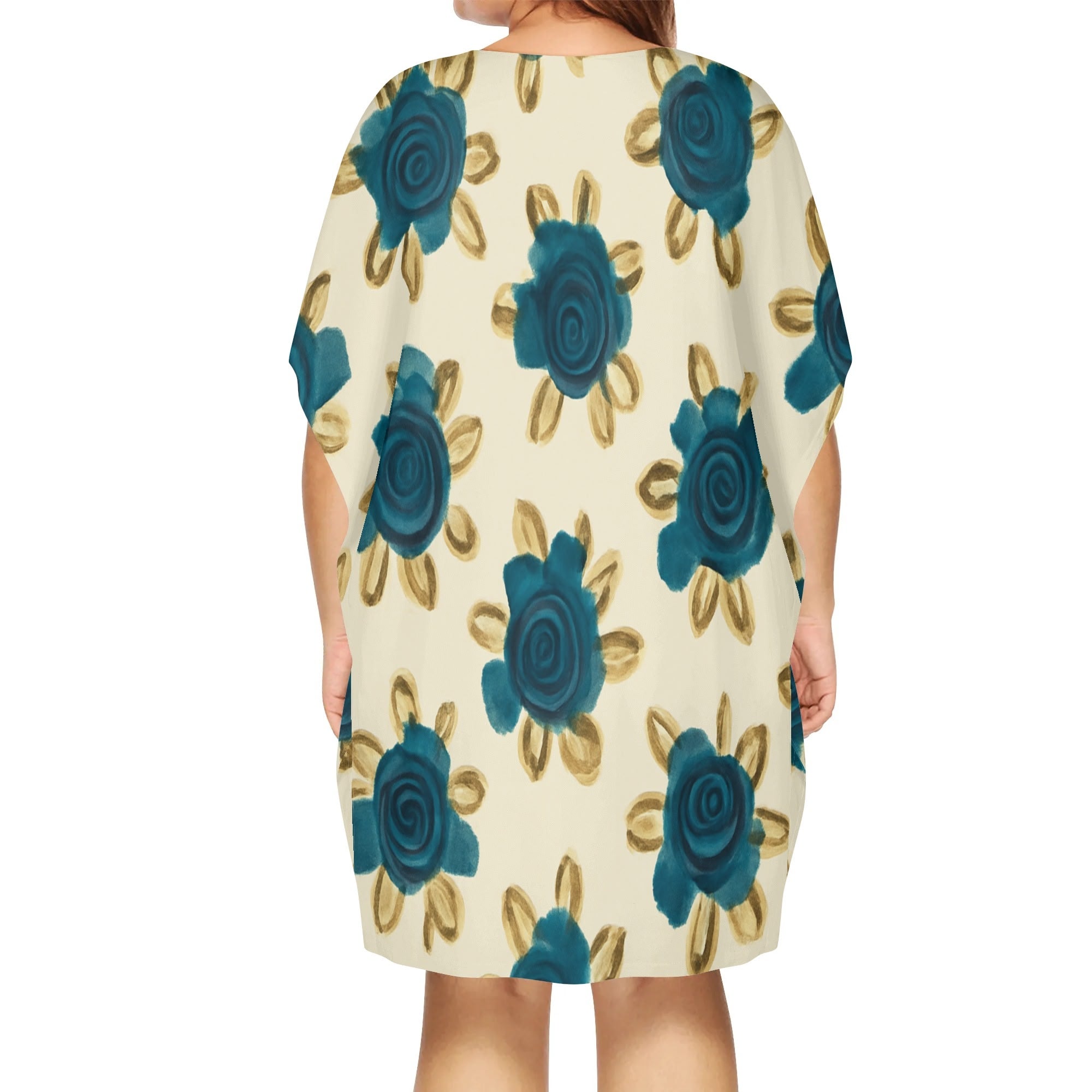 DDR Blumenkleid „Sonntags bei Oma“ – mit Retro-Rosen auf Beige