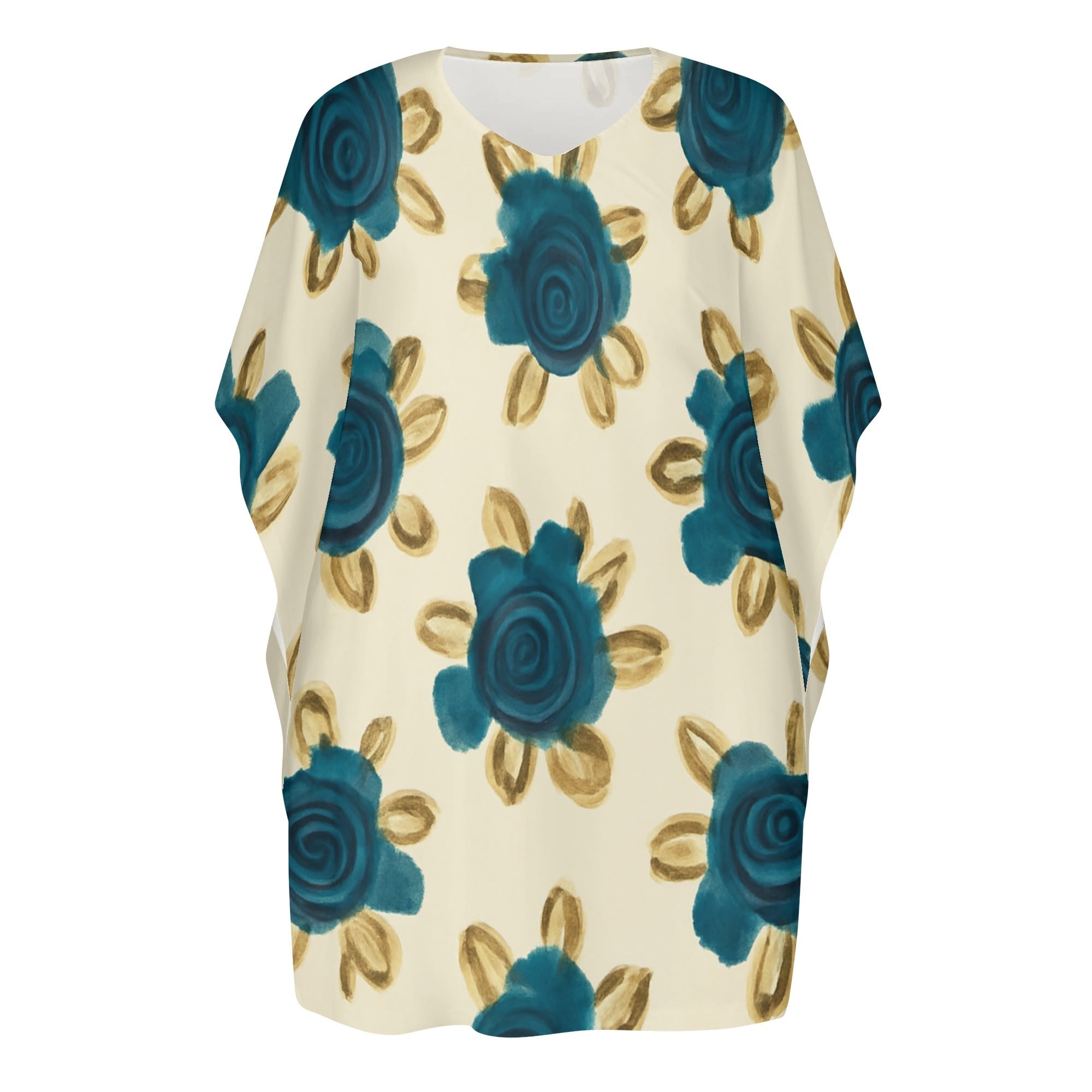 DDR Blumenkleid „Sonntags bei Oma“ – mit Retro-Rosen auf Beige