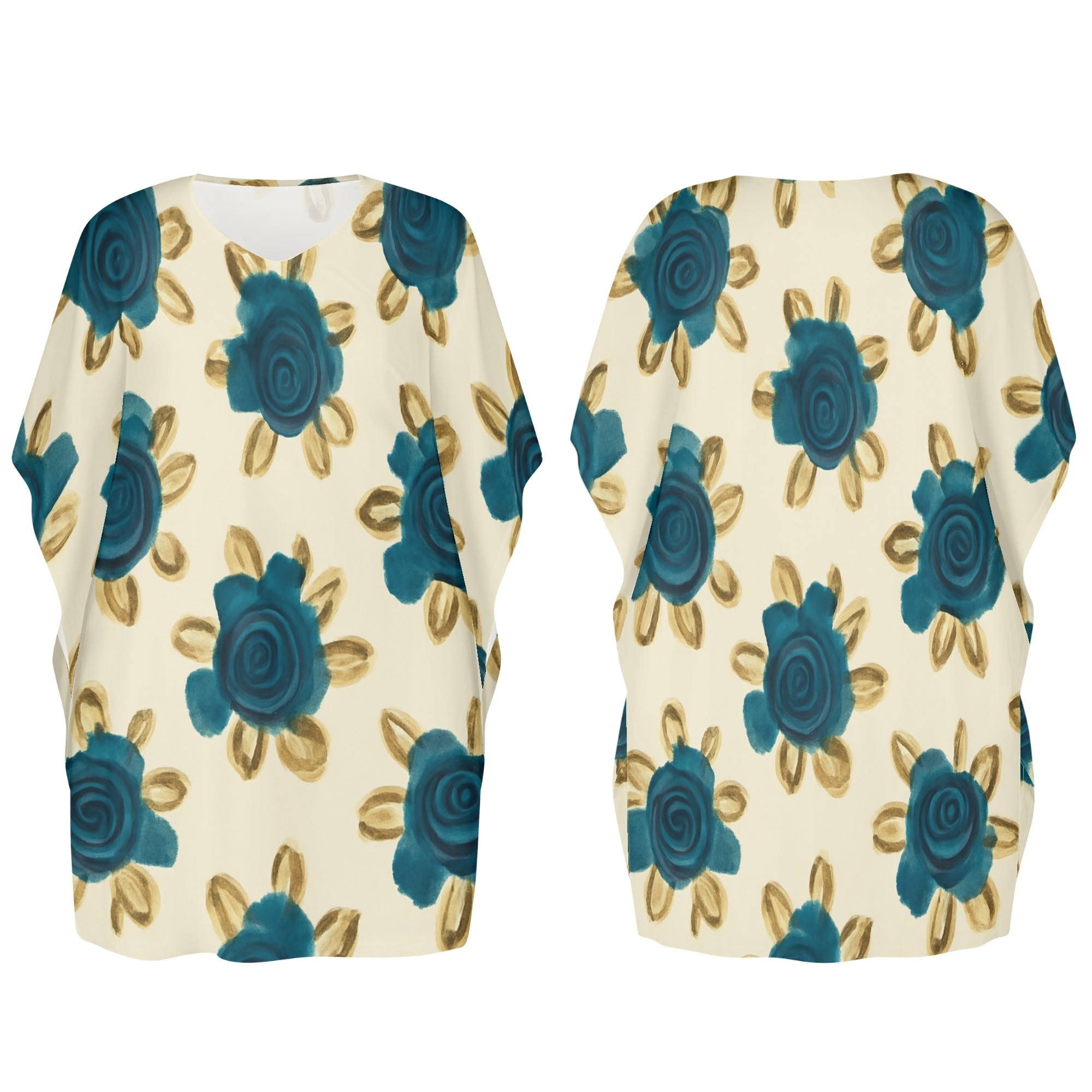 DDR Blumenkleid „Sonntags bei Oma“ – mit Retro-Rosen auf Beige