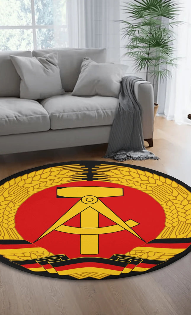DDR Wappen Runde Flanellmatte