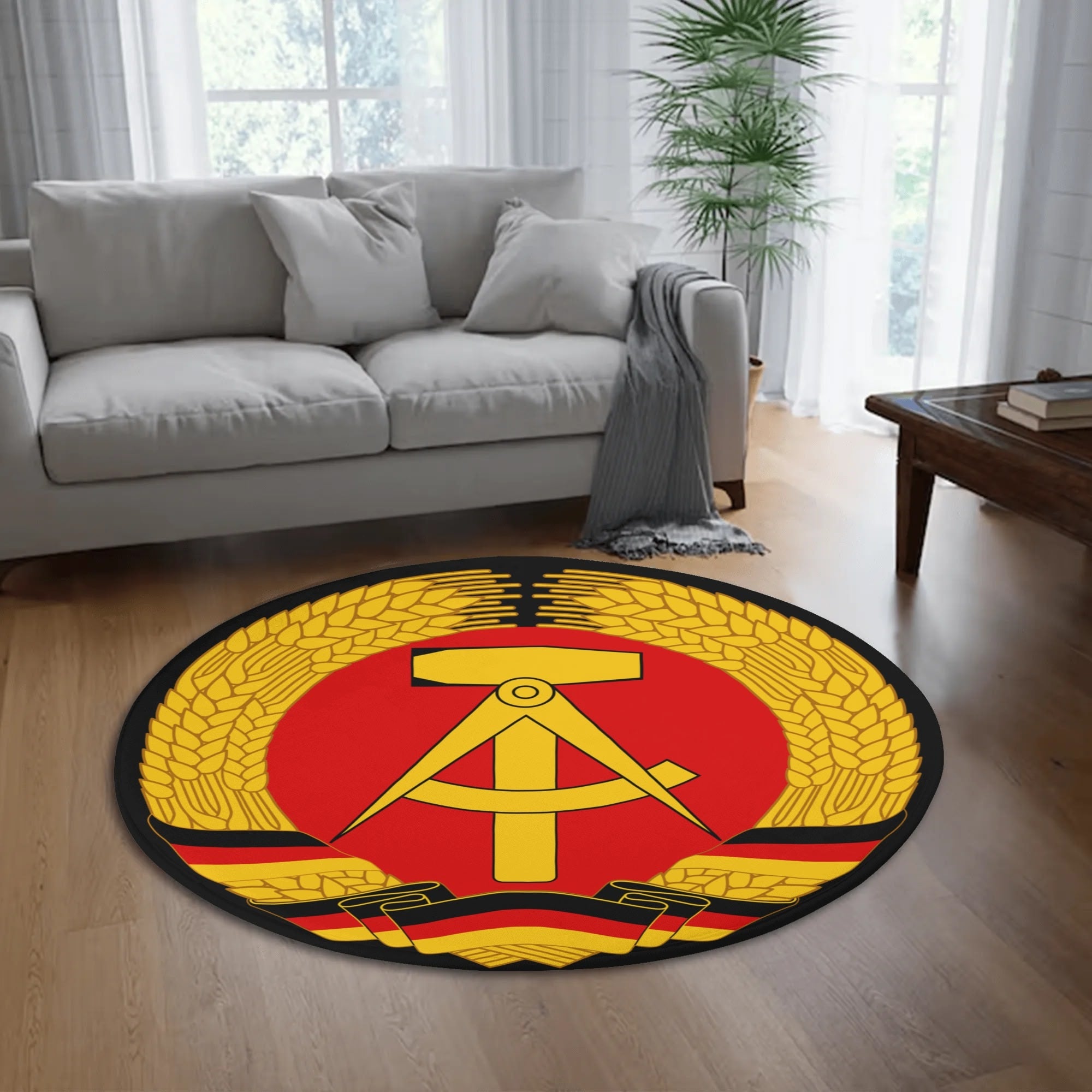 DDR Wappen Runde Flanellmatte