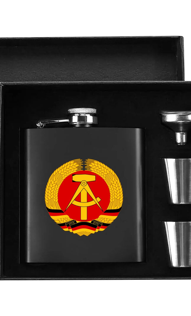 DDR Wappen Flachmann-Set 200 ml Schwarz