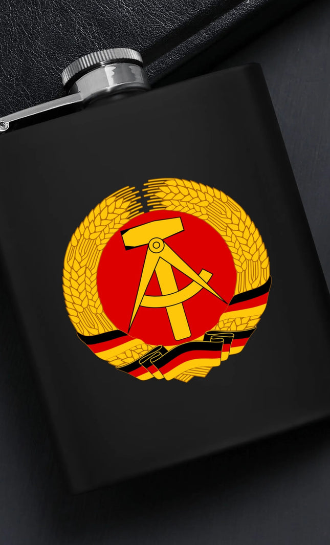 DDR Wappen Flachmann-Set 200 ml Schwarz