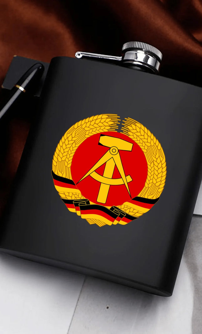 DDR Wappen Flachmann-Set 200 ml Schwarz