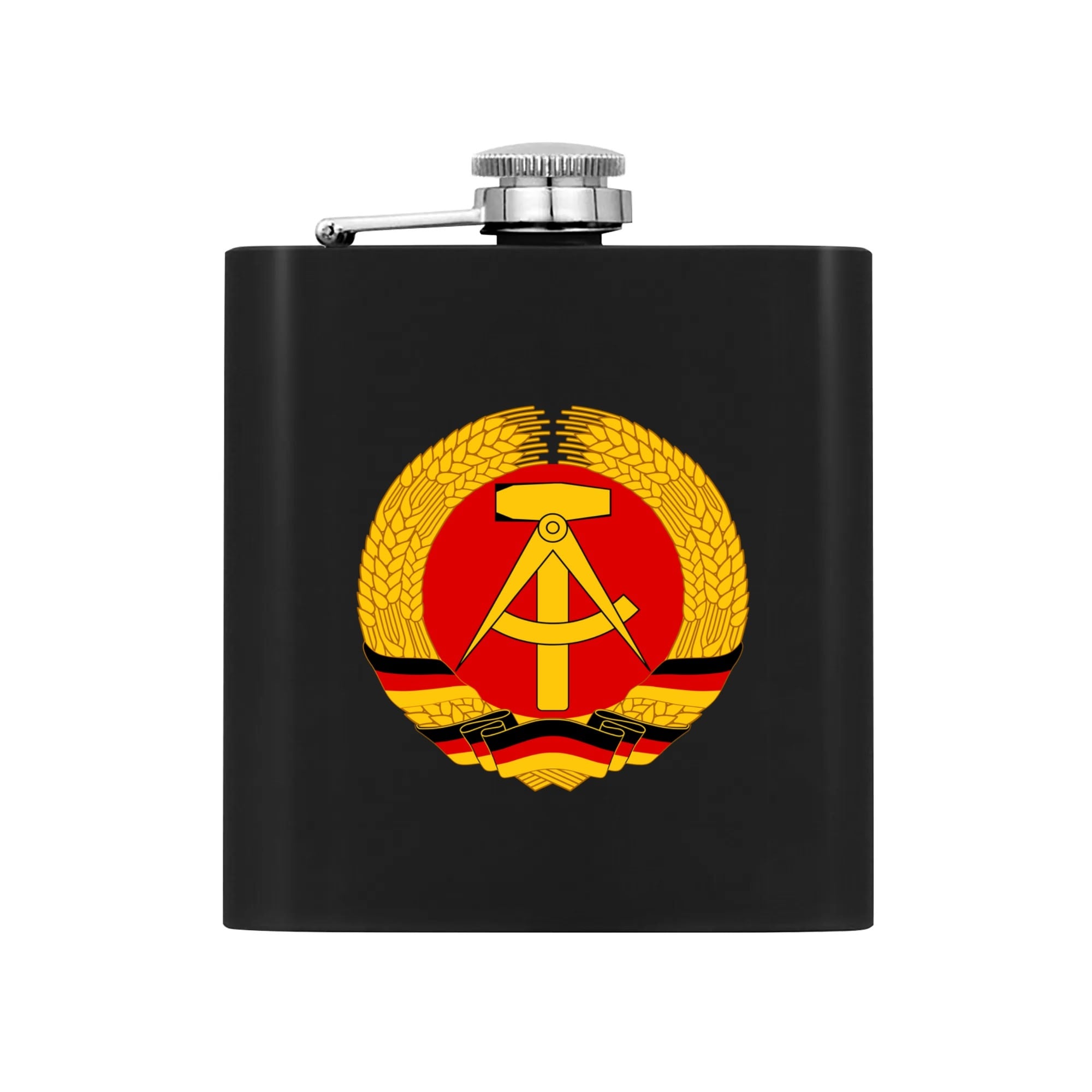 DDR Wappen Flachmann-Set 200 ml Schwarz