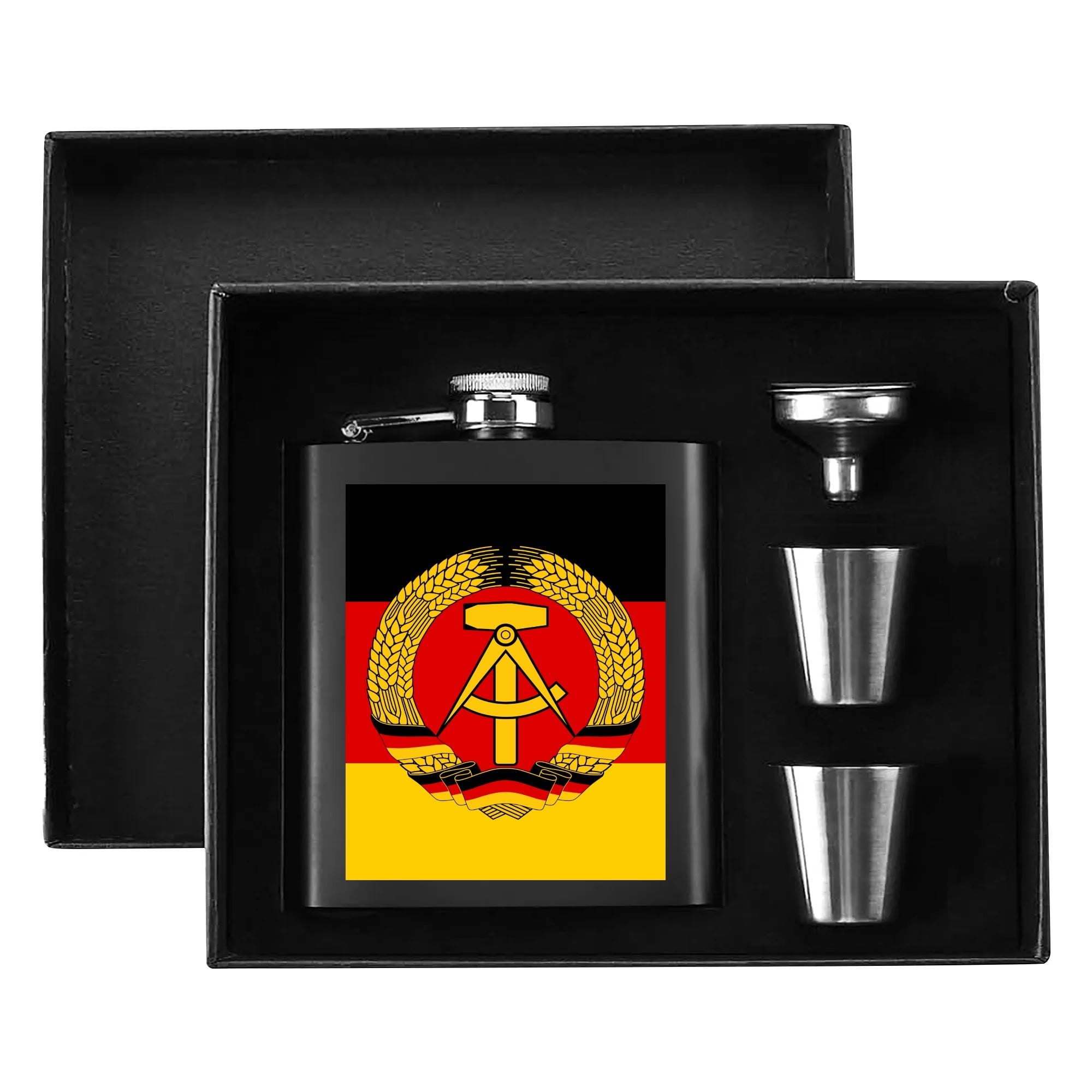 DDR Flachmann-Set 200 ml Schwarz