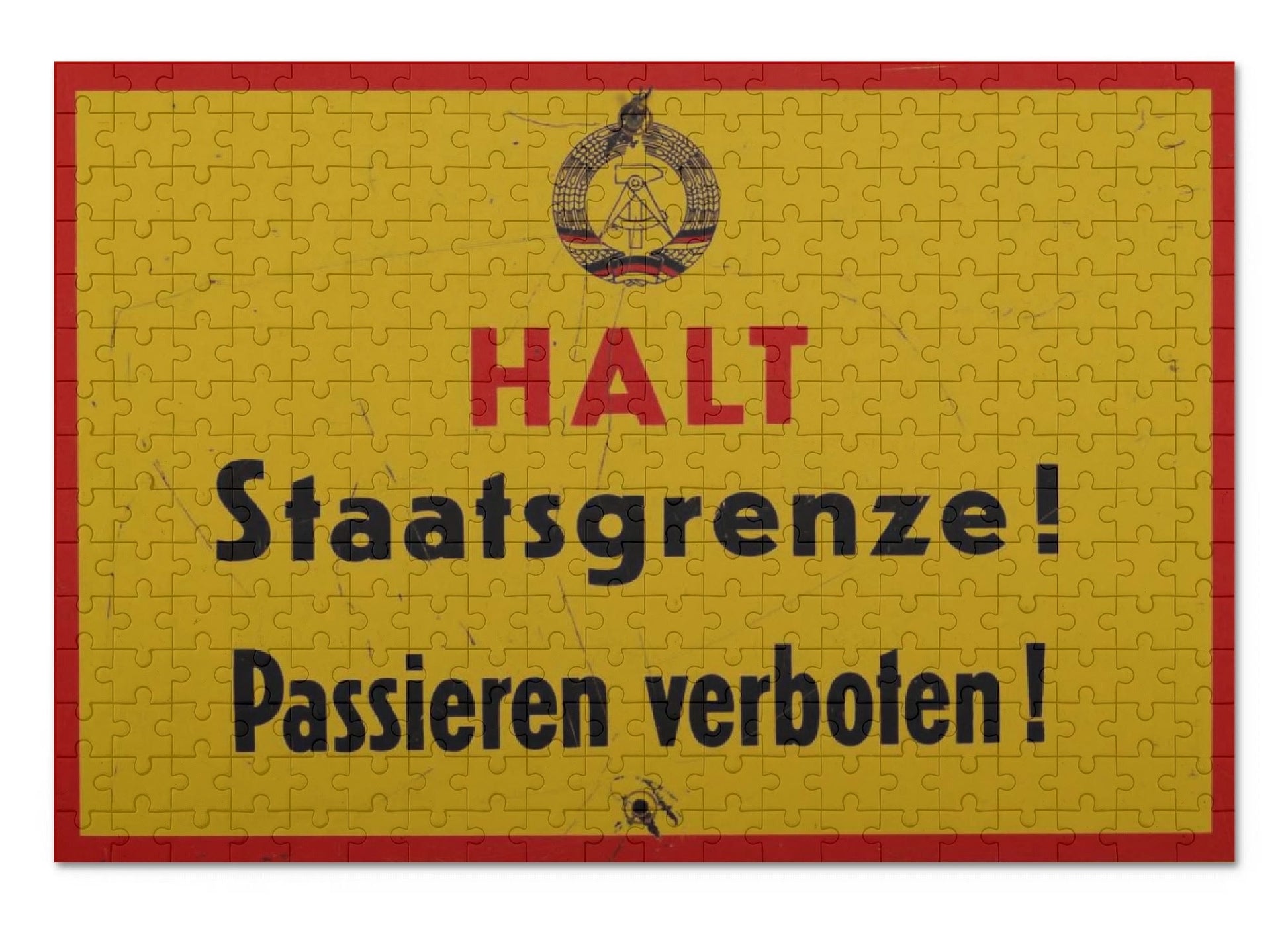 DDR Puzzle – HALT Staatsgrenze – 300 Teile mit Grenzschild der DDR
