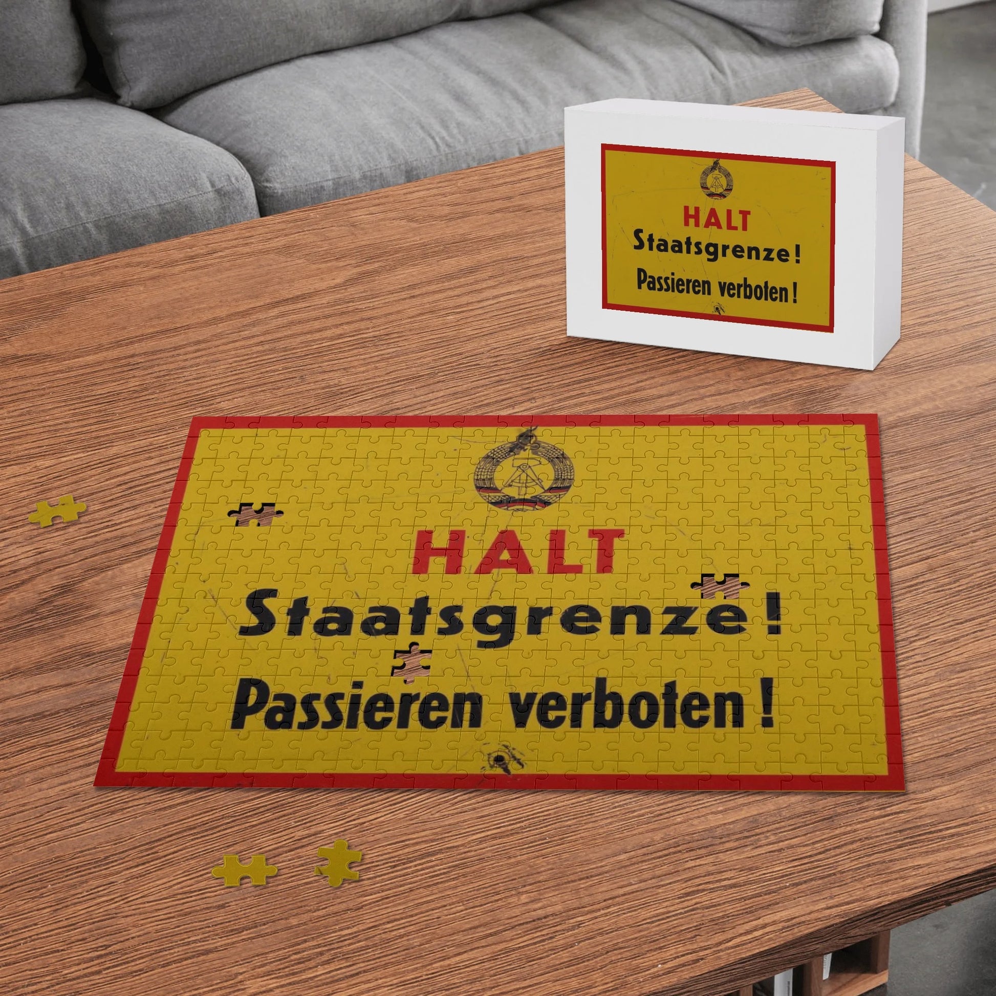DDR Puzzle – HALT Staatsgrenze – 300 Teile mit Grenzschild der DDR