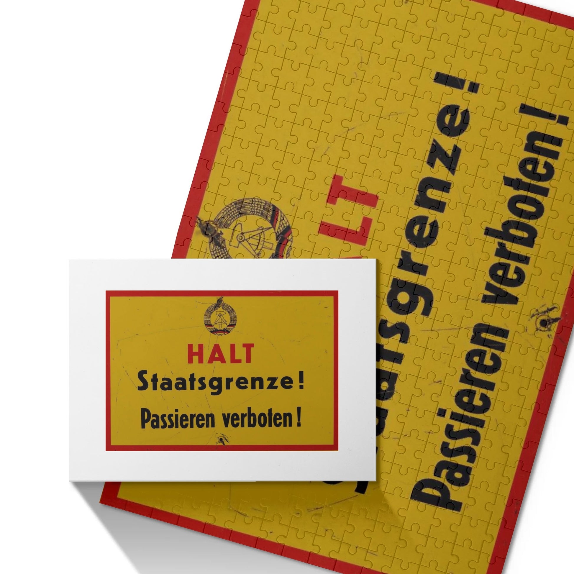 DDR Puzzle – HALT Staatsgrenze – 300 Teile mit Grenzschild der DDR