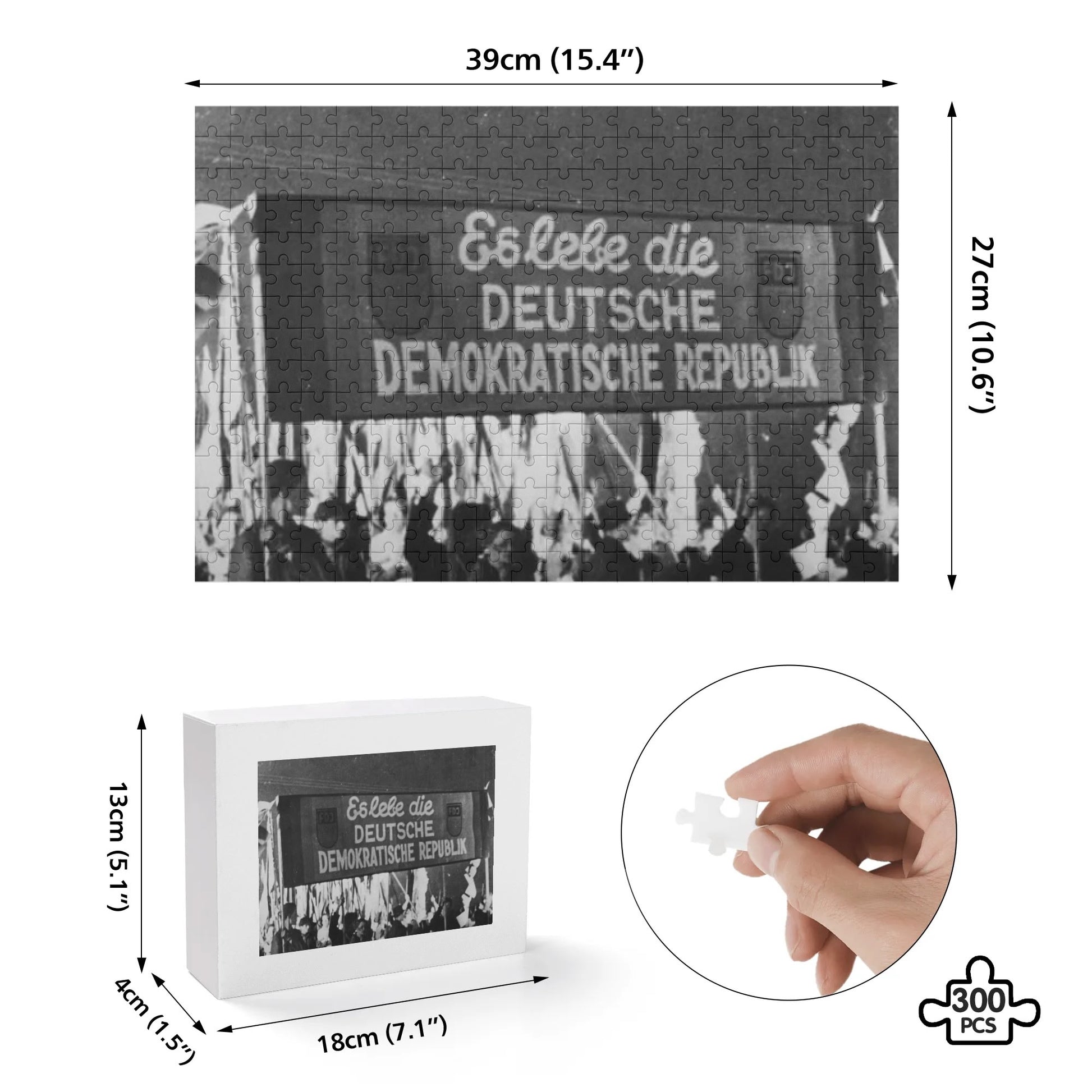 DDR Puzzle – Gründung der DDR 1949 – 300 Teile in Schwarz-Weiß