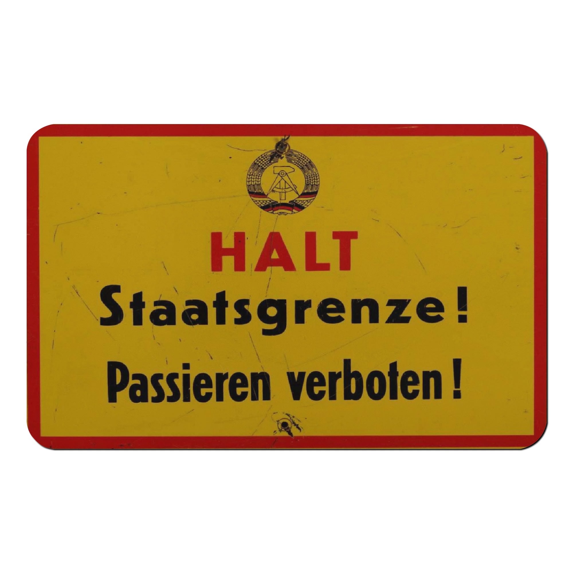 DDR Grenzschild Badvorleger – Diatom Matte „HALT Staatsgrenze!“