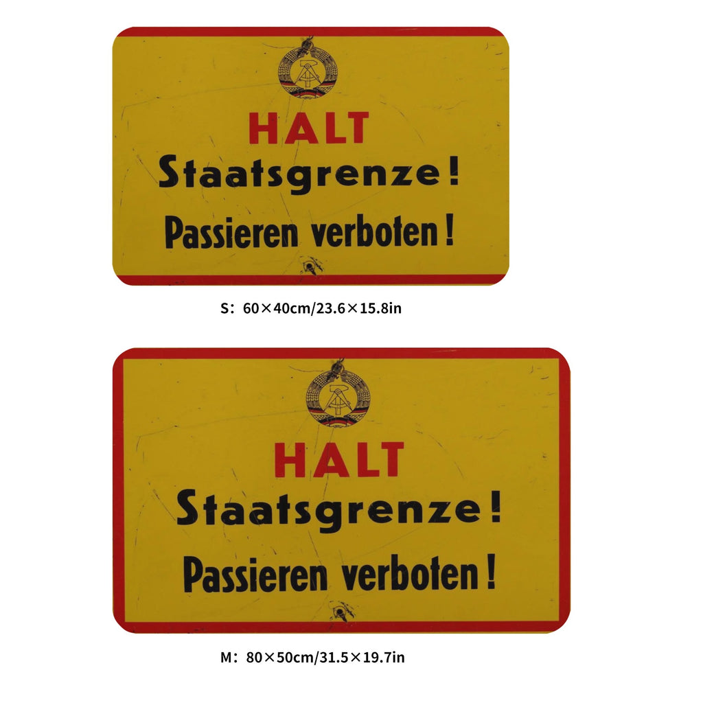 DDR Grenzschild Badvorleger – Diatom Matte „HALT Staatsgrenze!“