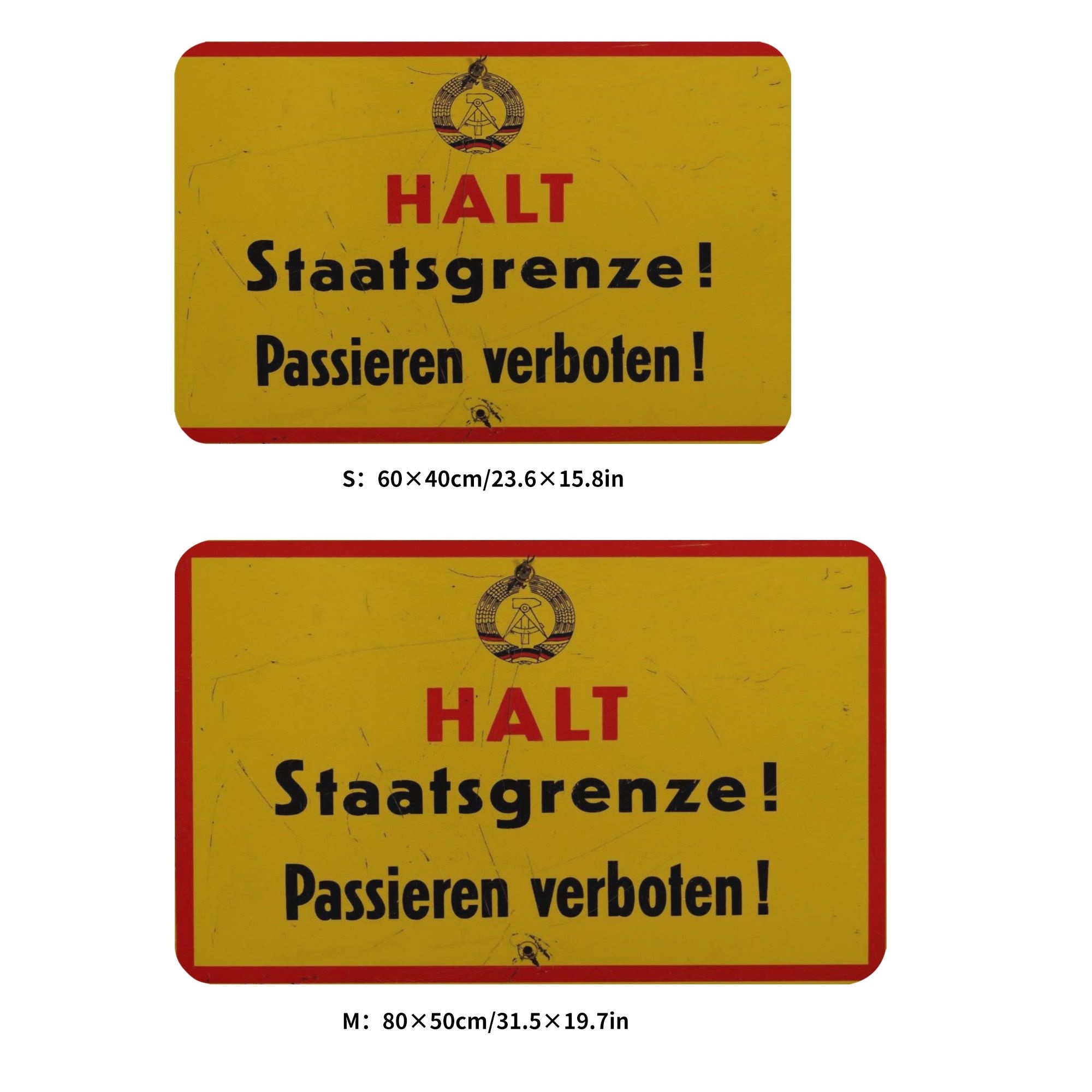 DDR Grenzschild Badvorleger – Diatom Matte „HALT Staatsgrenze!“