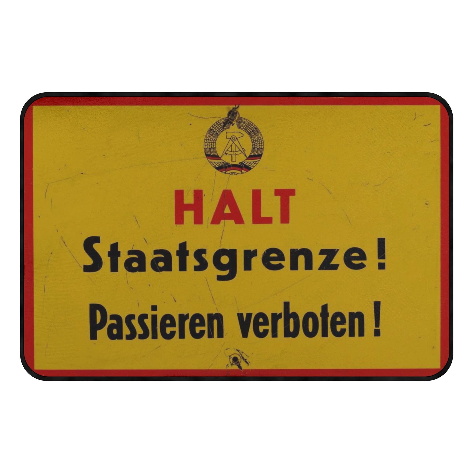 DDR Fußmatte HALT Staatsgrenze – Kultige Türmatte mit DDR-Warnschild