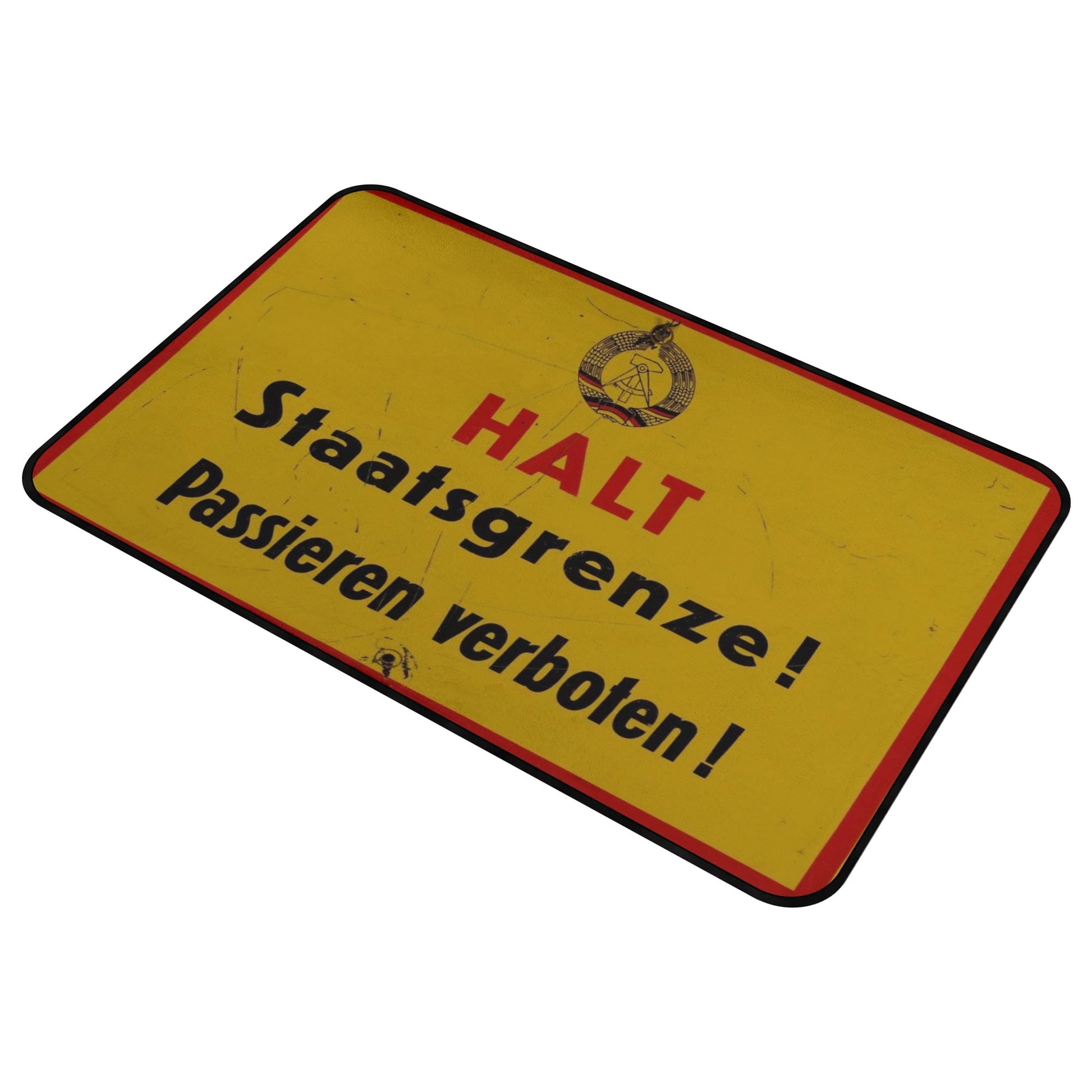 DDR Fußmatte HALT Staatsgrenze – Kultige Türmatte mit DDR-Warnschild