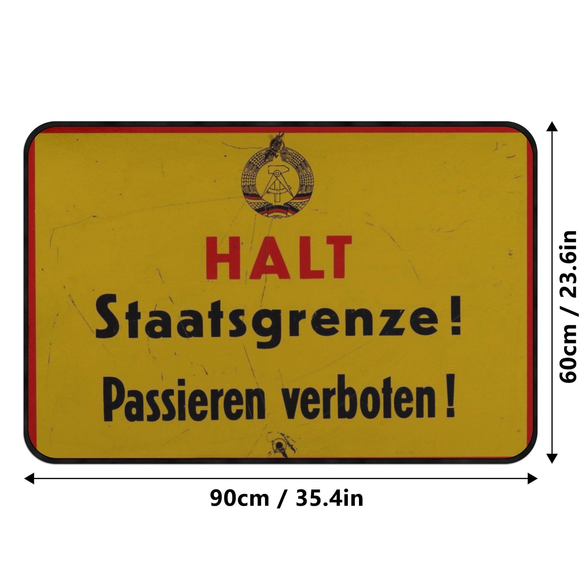 DDR Fußmatte HALT Staatsgrenze – Kultige Türmatte mit DDR-Warnschild
