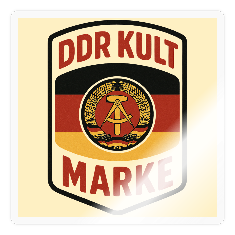 Sticker🟥 DDR KULT MARKE – Vinyl-Sticker (10 × 10 cm) - transparent glossy