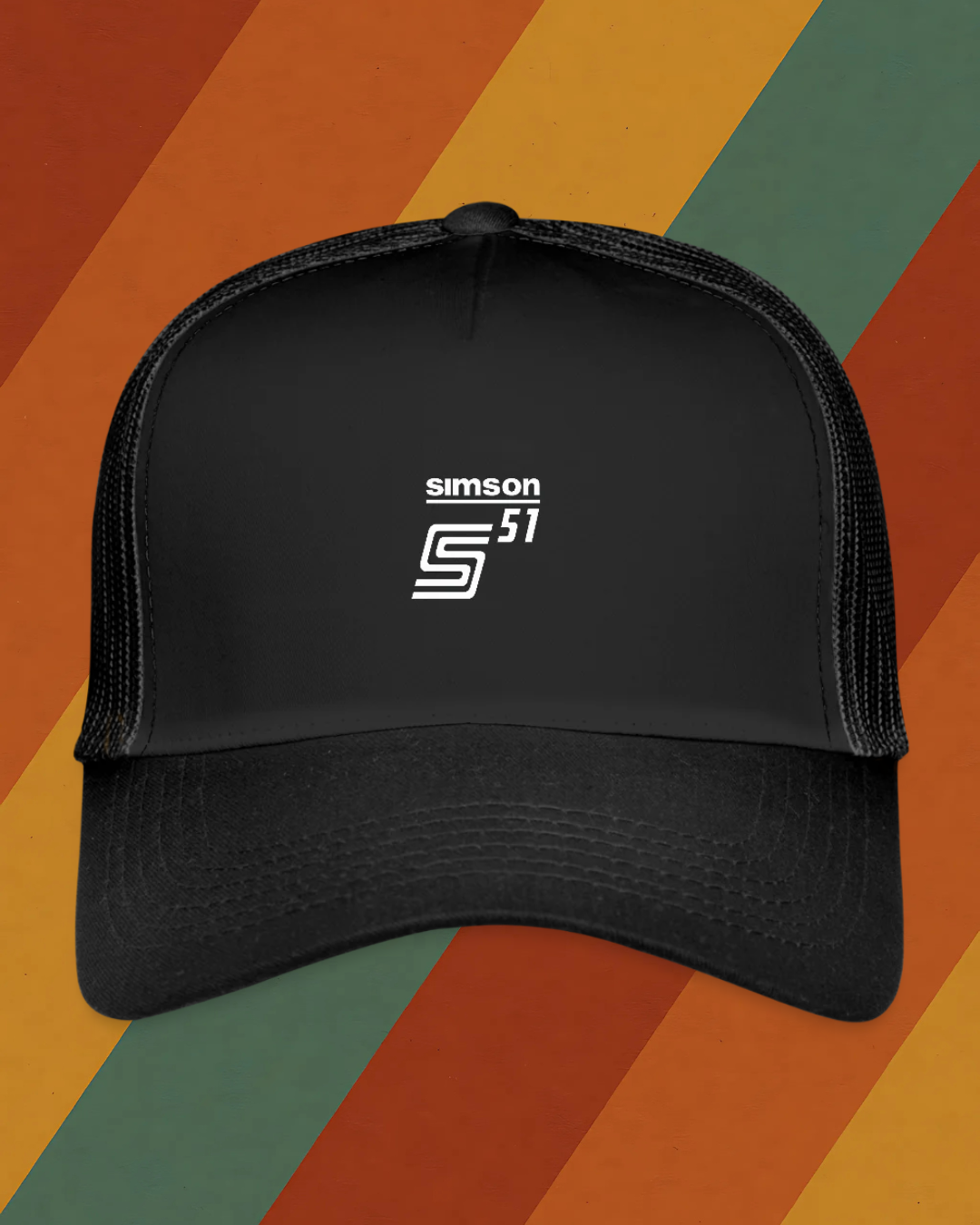 Simson S51 Trucker Cap im DDR Moped Retro Design mit Meshrückseite