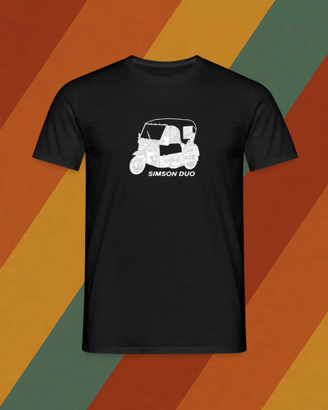 Simson DUO Herren T-Shirt mit Kultfahrzeug-Motiv aus der DDR