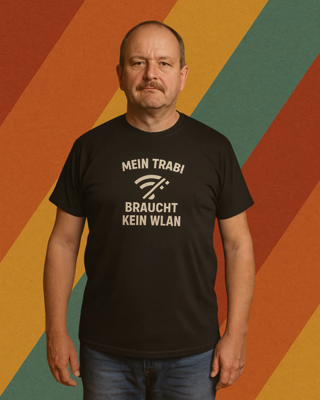 Mein Trabi braucht kein WLAN – DDR Kult T-Shirt für echte Ostalgie-Fans