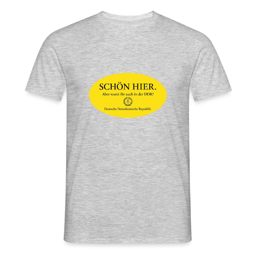 Der Schön hier – Kult-Sticker auf T-Shirt - heather grey