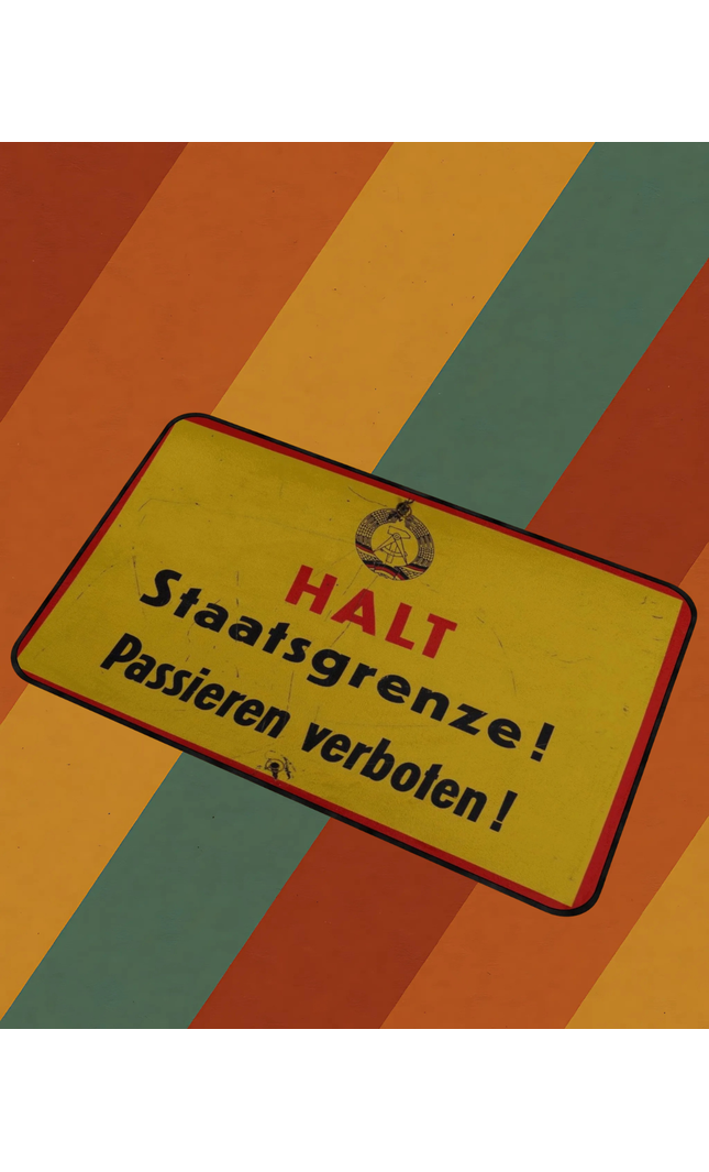 Fußmatte Halt Staatsgrenze