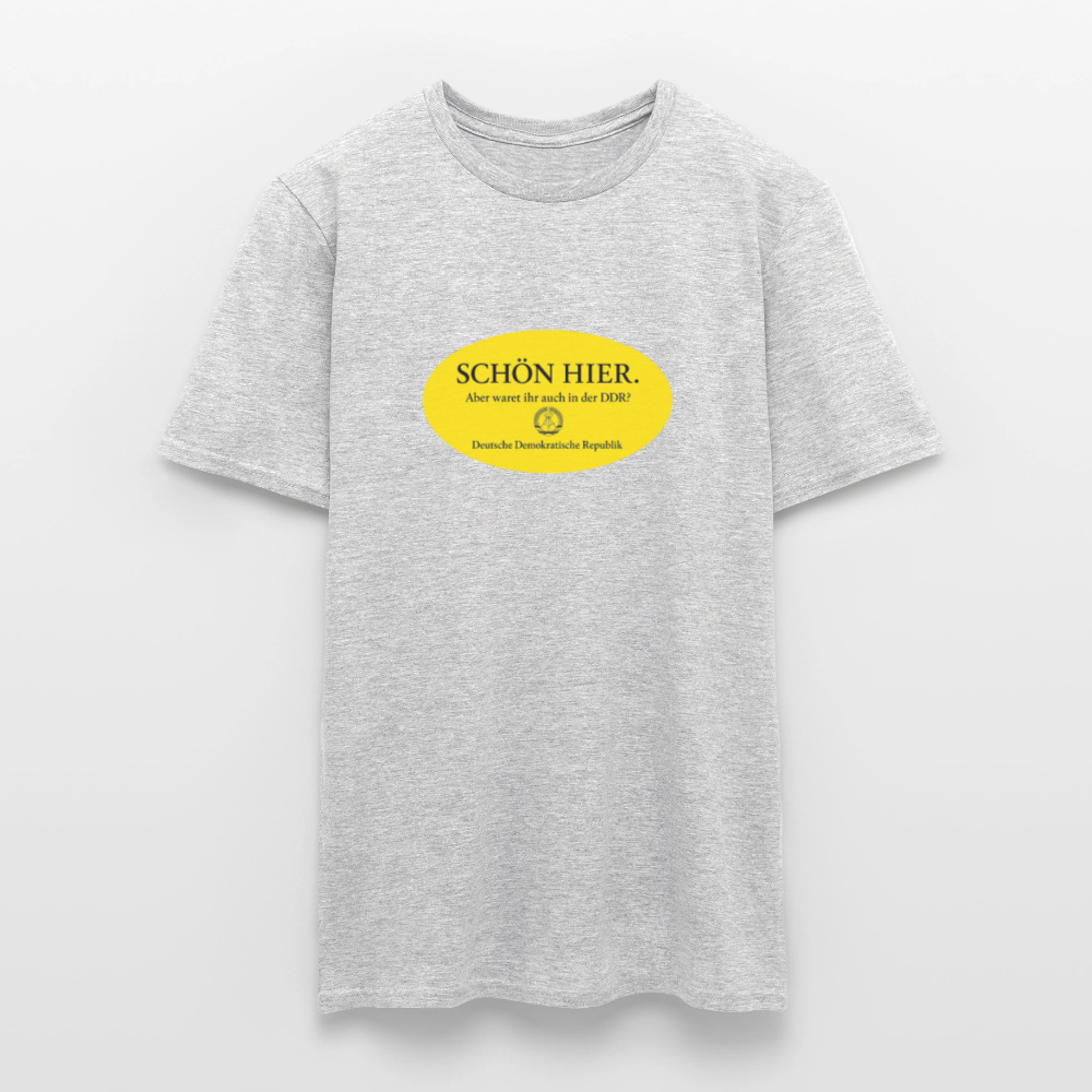 Der Schön hier – Kult-Sticker auf T-Shirt - heather grey