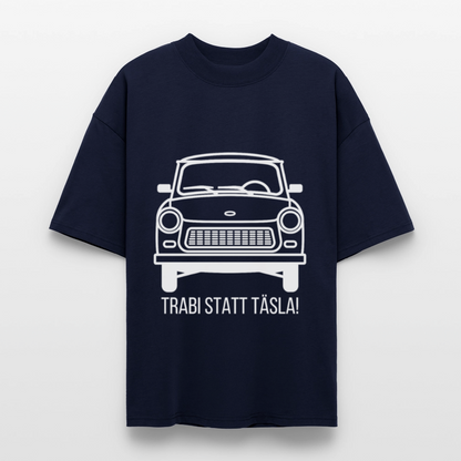 Trabi statt Täsla – T-Shirt mit DDR-Motiv - navy