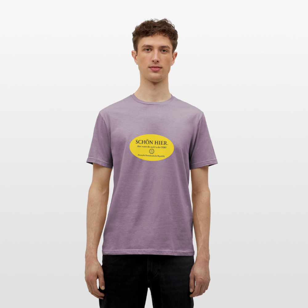 Der Schön hier – Kult-Sticker auf T-Shirt - purple-grey 