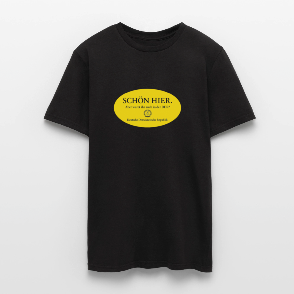 Der Schön hier – Kult-Sticker auf T-Shirt - black