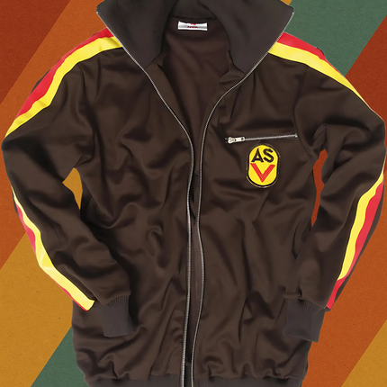 NVA Sportjacke ASV Vorwärts weinrot gelb Retro Sportbekleidung