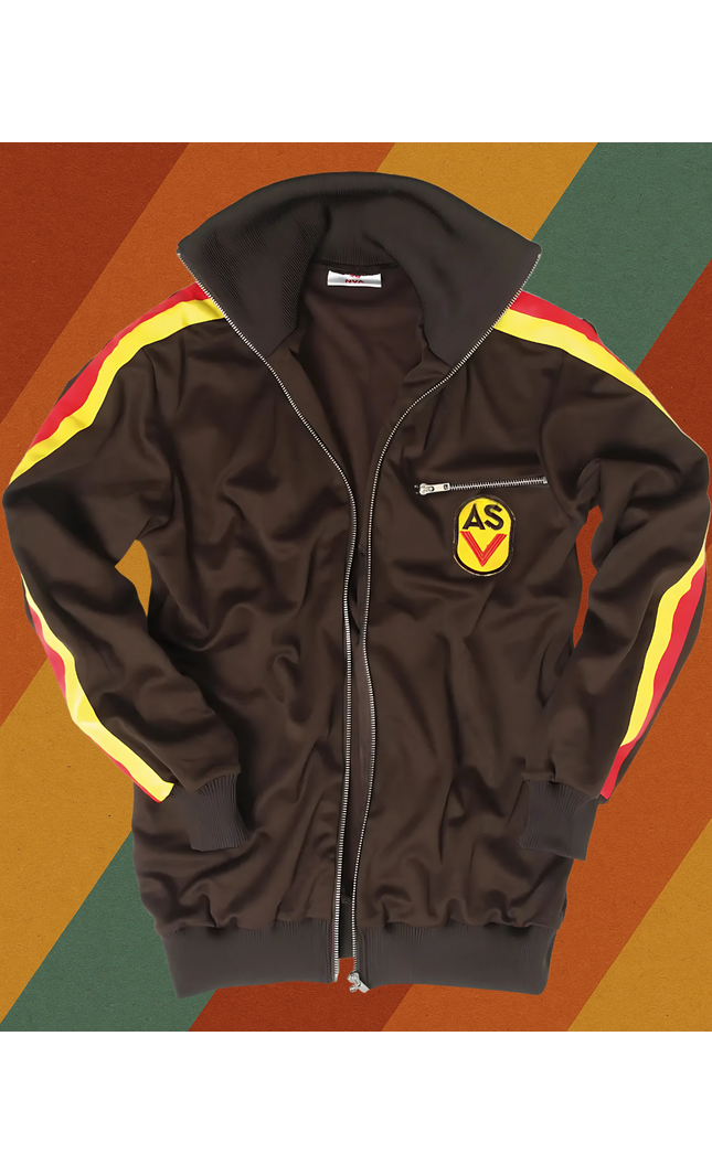 NVA Sportjacke ASV Vorwärts weinrot gelb Retro Sportbekleidung
