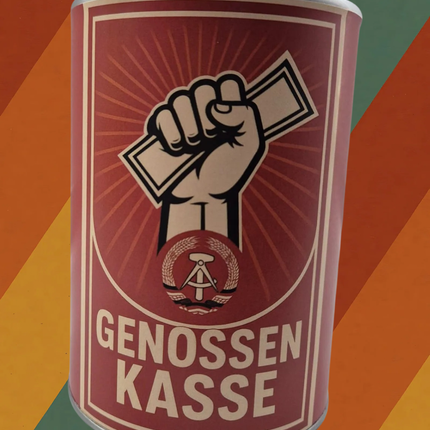Genossenkasse Spardose im DDR Design aus Metall