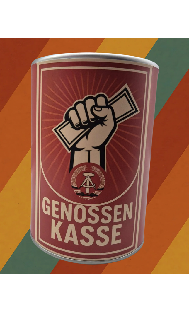 Genossenkasse Spardose im DDR Design aus Metall