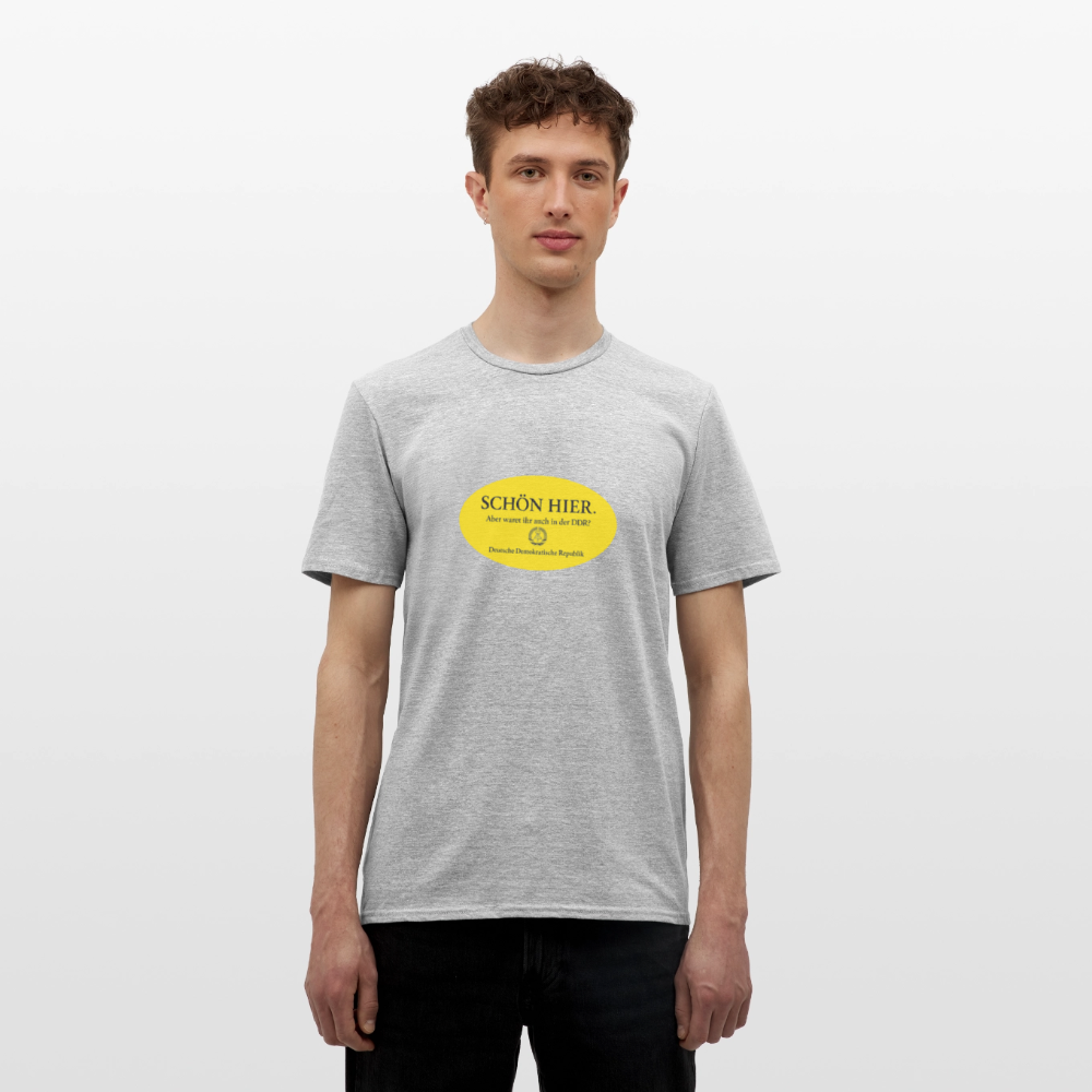 Der Schön hier – Kult-Sticker auf T-Shirt - heather grey