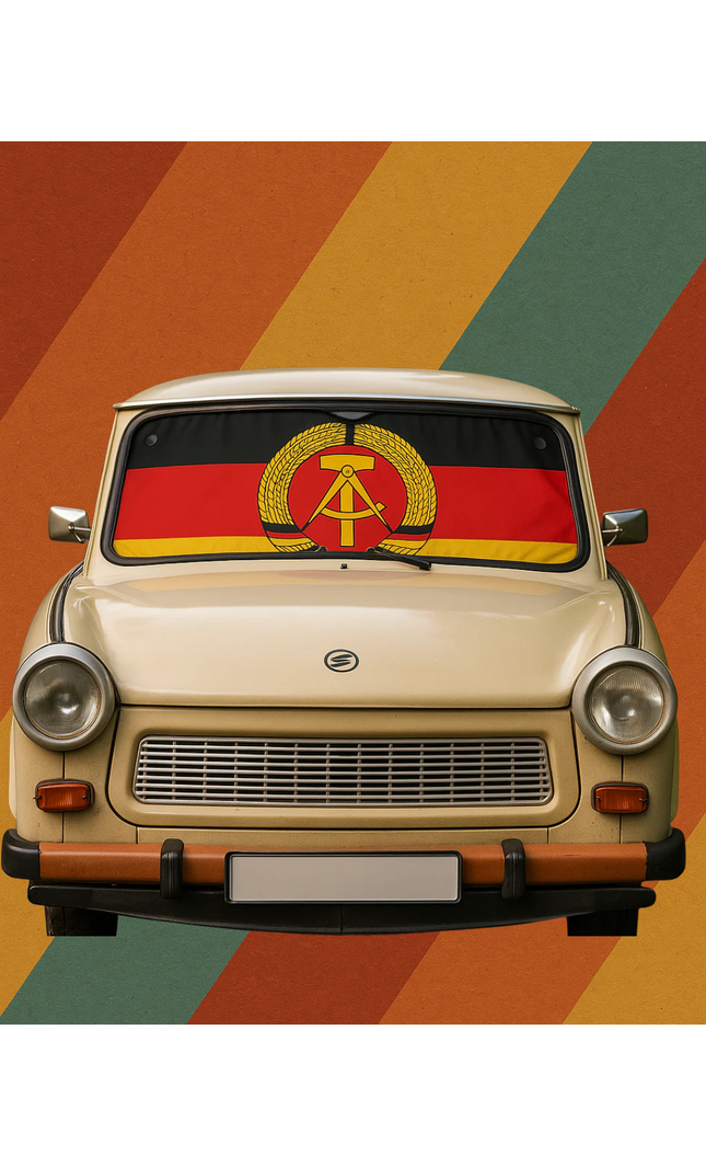 DDR Auto Schneeschutz mit Fahne