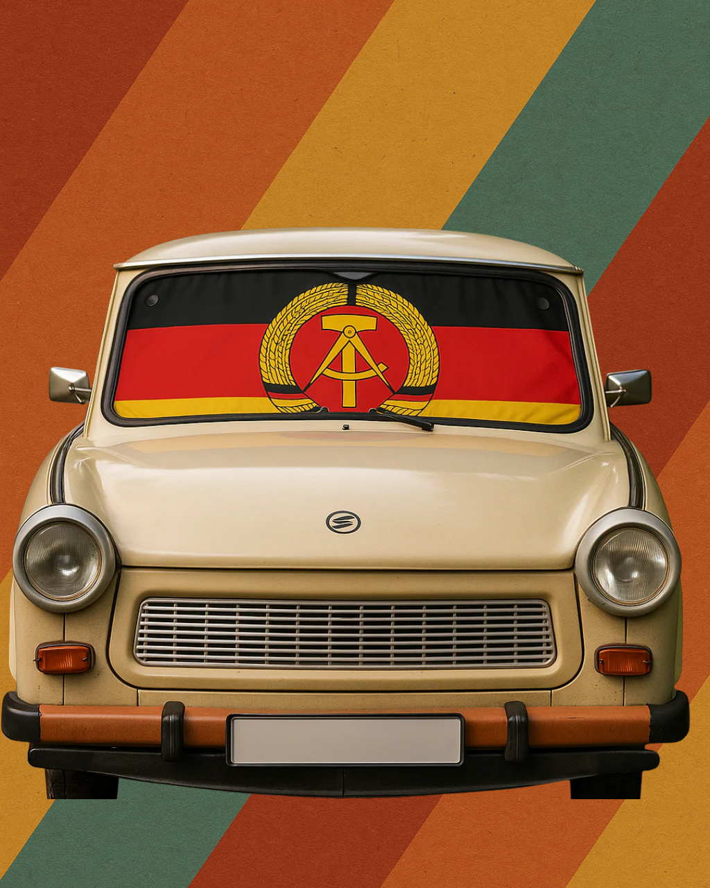 DDR Auto Schneeschutz mit Fahne